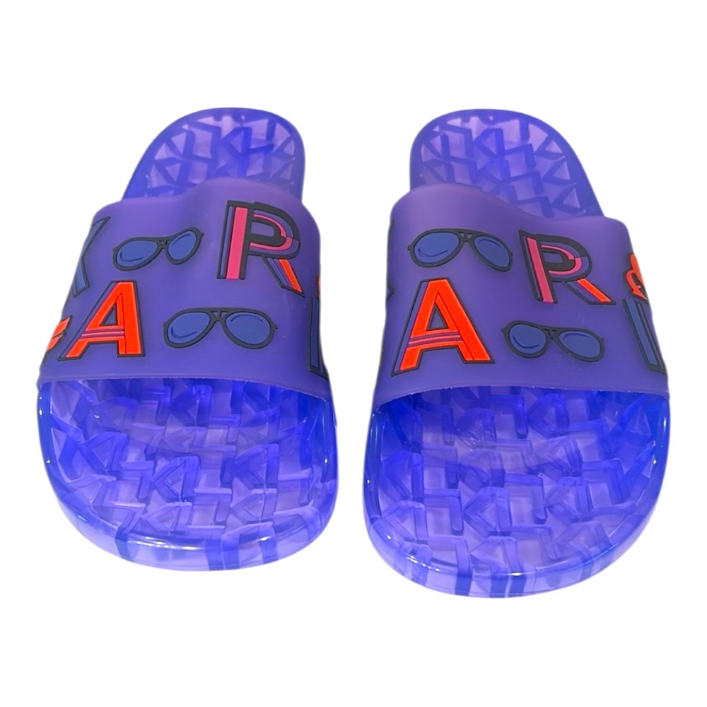 Karl Lagerfeld Tylee Blue Smoke Translucent Pool Slides Womens Size 10 NEW - Picture 6 of 8